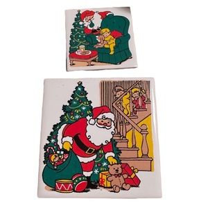 Vintage Ceramic Tiles Christmas Theme
